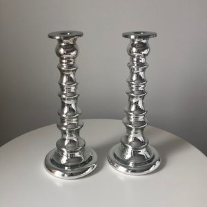 Silver / Chrome / Mirrored Candle Holder